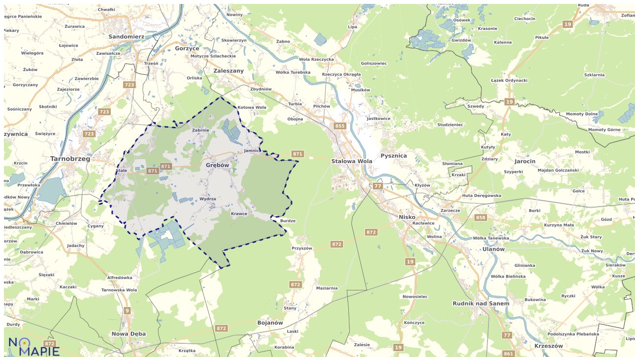 Mapa uzbrojenia terenu Grębowa
